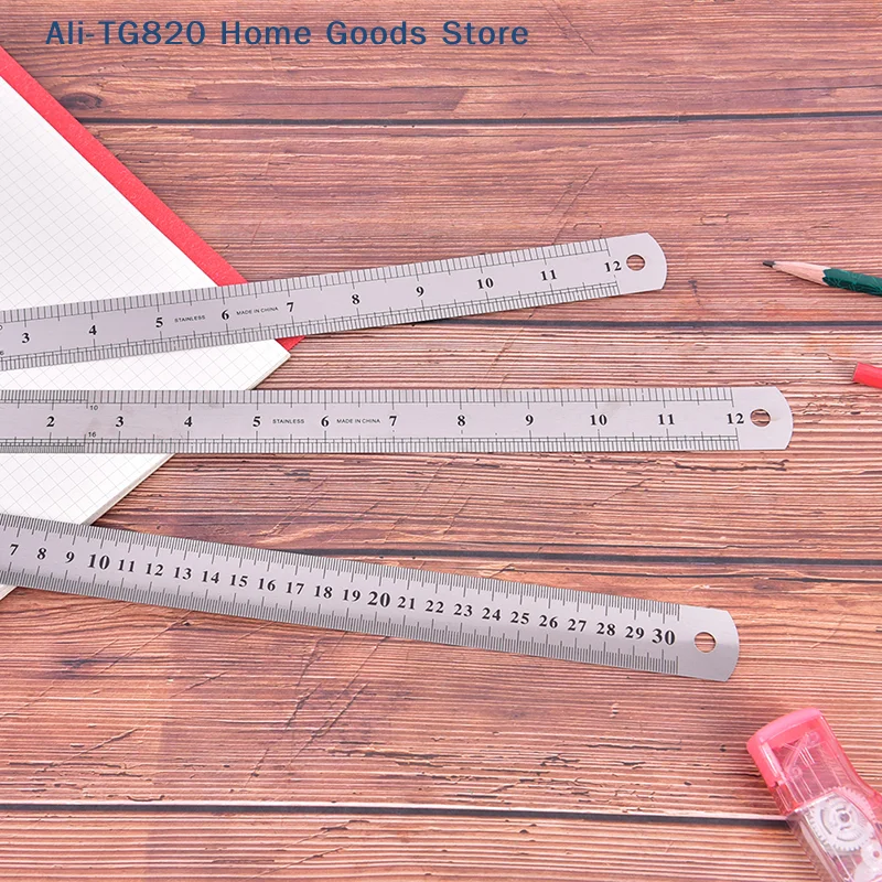 [TG820]1Pc 30cm 스테인레스 스틸 직선자 사무용품 측정 용품