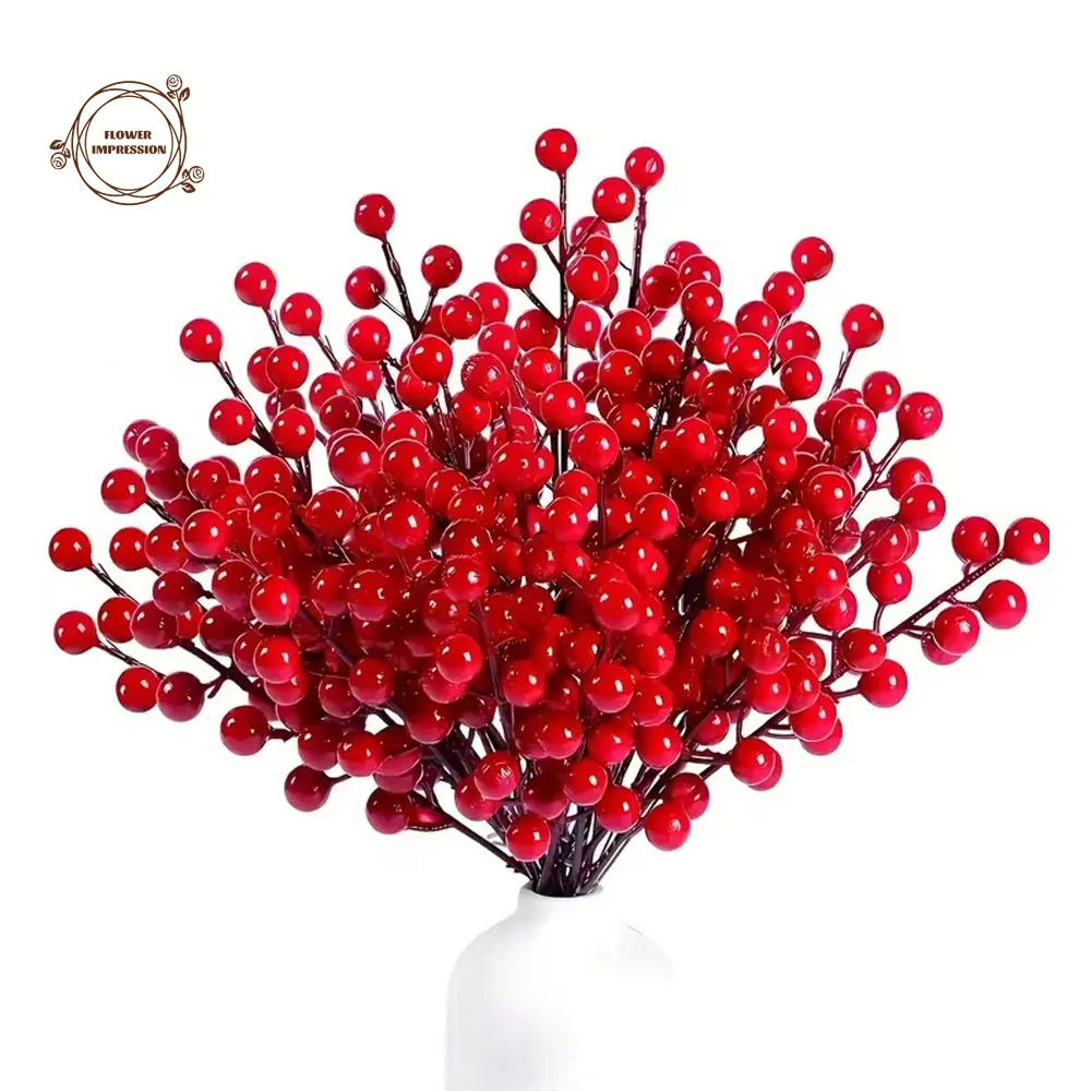 10/30PCS Artificial Holly Fruit Fake Tropical Plants Flower Indoor Outdoor Home Table Centerpiece DIY Vase Christmas Decoration