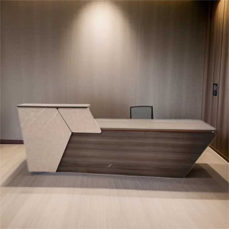 Ekintop Modern White Reception Counter Desk Front Desk Furniture for Beauty Salon Hotel Hospital or Mall Made of Wood