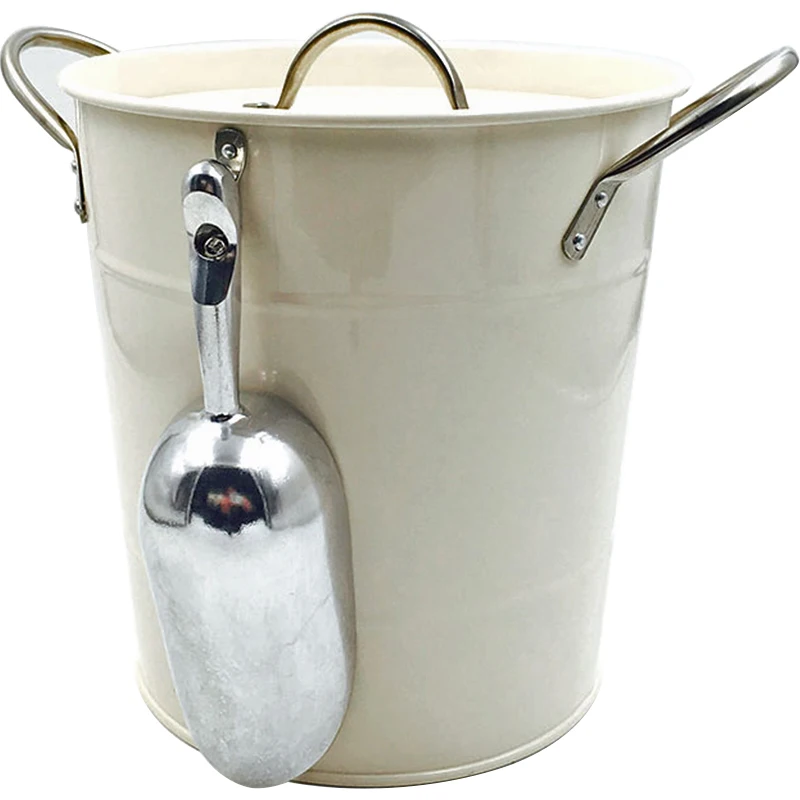 

Iron Bucket for Ice Ice Bucket with Ice Scoop for Party Picnic Ice Cube Beverage Barrel