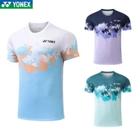 YONEX New Badminton Competition Uniforms Men's Women's And Kids Fly-sleeved Tops Quick-drying Breathable Short-sleeved T-shirts 1