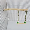 Wood Parrot Stand Pole Double Layer Swing Toy for Bird Tiger Skin Claw Grinding Beak Grinding Stand Pole Bird Cage Accessories 2