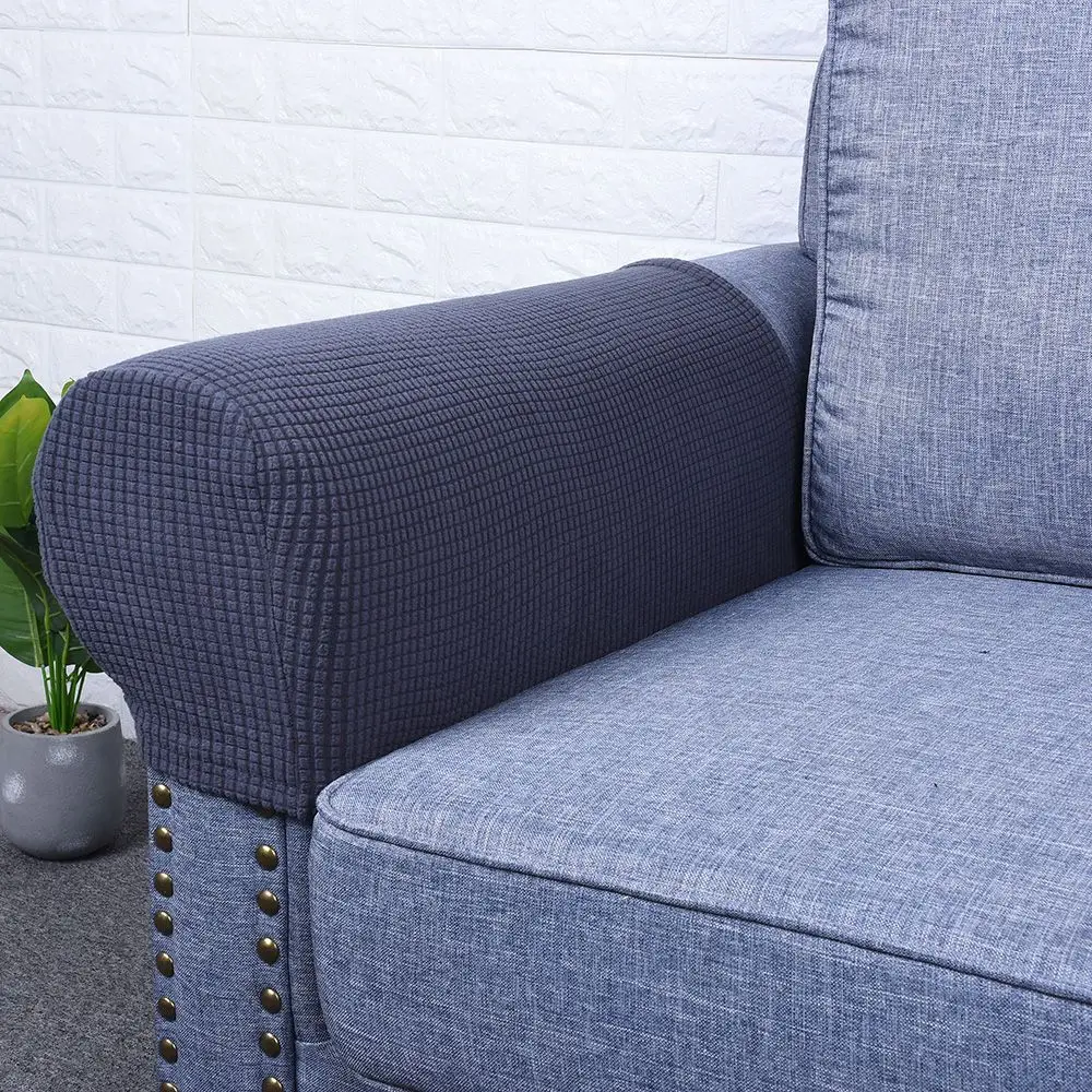 2PCS/SET Sofa Armrest Covers Fleece Premium Armrest Covers Stretchy Chair Sofa Couch Arm Protector Stretch to Fit 4