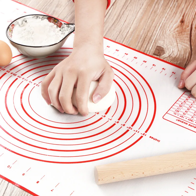 Large Size Silicone Kneading Pad Non-Stick Surface Rolling Dough Mat With Scale Kitchen Cooking Pastry Sheet Oven Liner Bakeware silicone baking mat oven liner