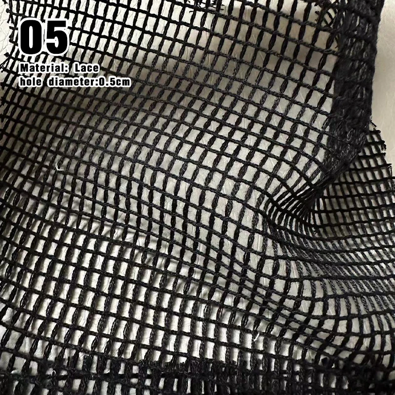 Hohl Textur gewebt Mesh Stoff schwarz weiß elastische große Gitter DIY Abschluss Kostüm Design Stoff Bühne Kostüm Nähen Tuch – Detail 6