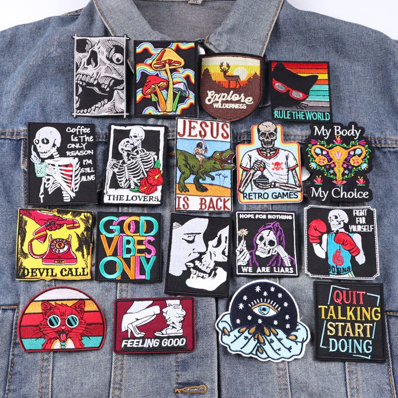 Punk Cross Iron on Patch, Patches, Patches Iron on ,embroidered Patch Iron,  Patches for Jacket ,logo Back Patch, 