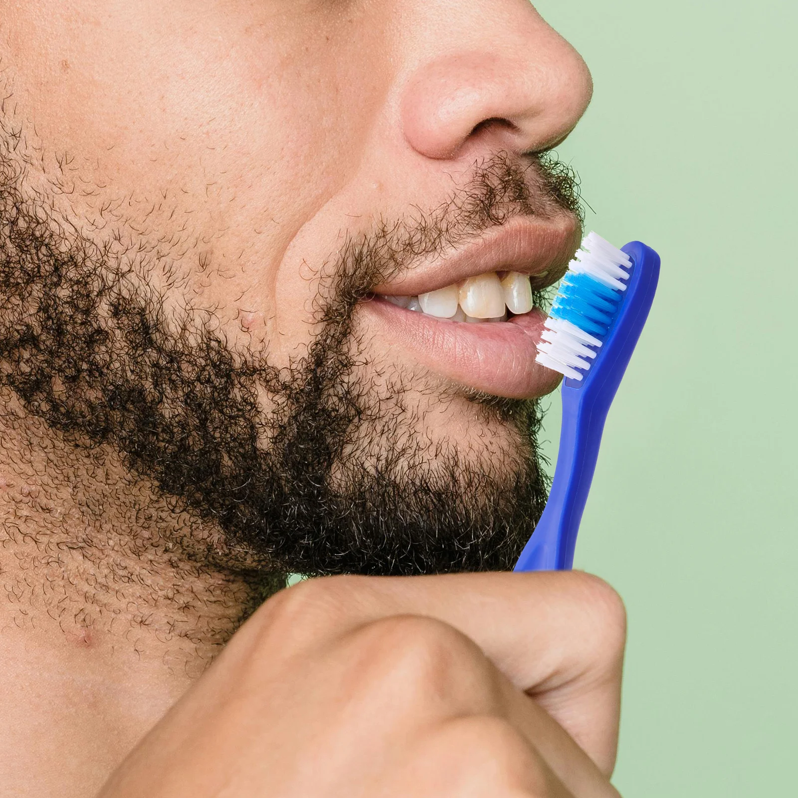 

Handle Toothbrush Thumbprint Security Toothbrush Short Handle Soft Bristles Portable Travel Toothbrush Teeth Cleaning
