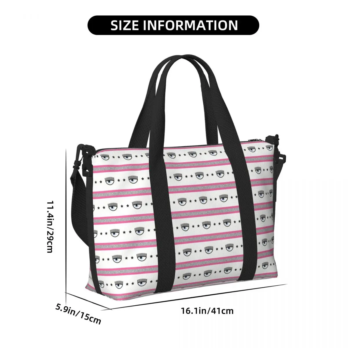 Fashion Hot Eyes F-FerragniS C-ChiaraS Beach Tote Bag Women Extra Large Gym Carry On Travel Shopping Bags