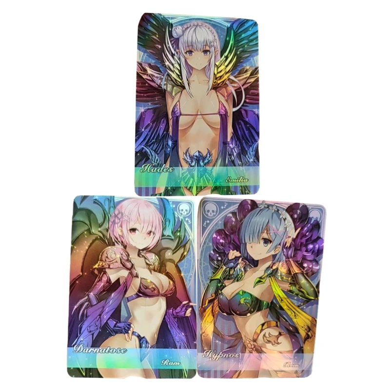 

3pcs/set Saint Seiya Feminine Animation Characters Thanatos Hypnos Flash Card Anime Classics Game Collection Cards Toy Gift
