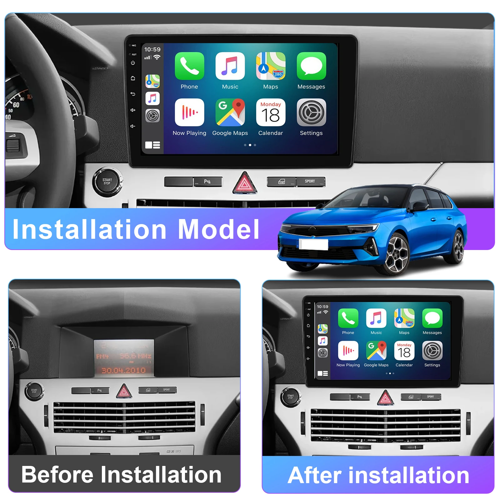 Android Car Radio For Opel Astra H 2006-2014 Multimedia Player Supports CarPlay,