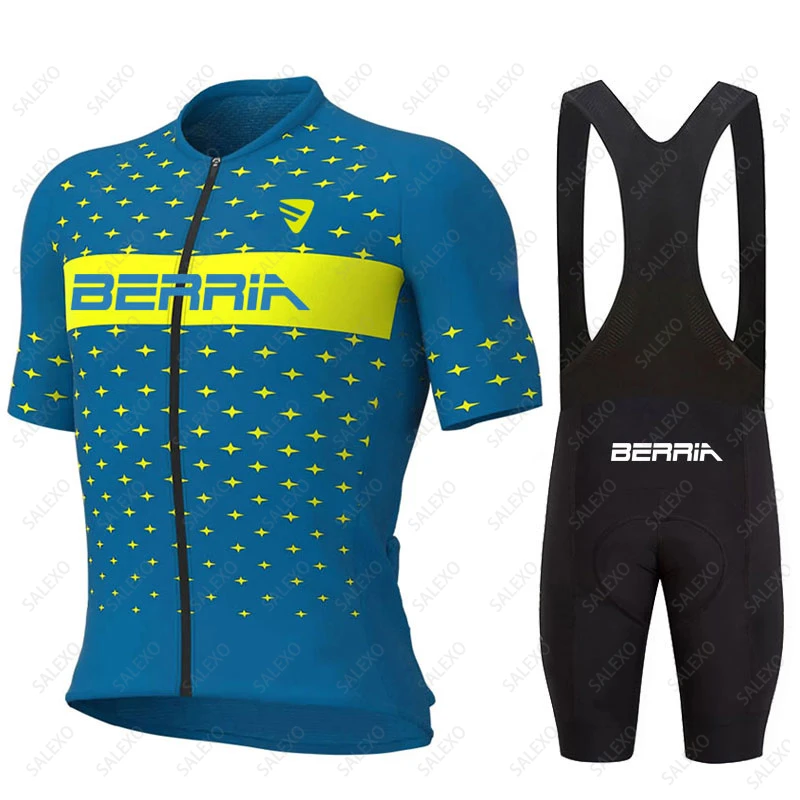 BERRIA Summer Cycling Jersey Set Men New Breathable MTB Cycling Clothing Mountain Bike Wear Clothes Maillot Ropa Ciclismo Hombre