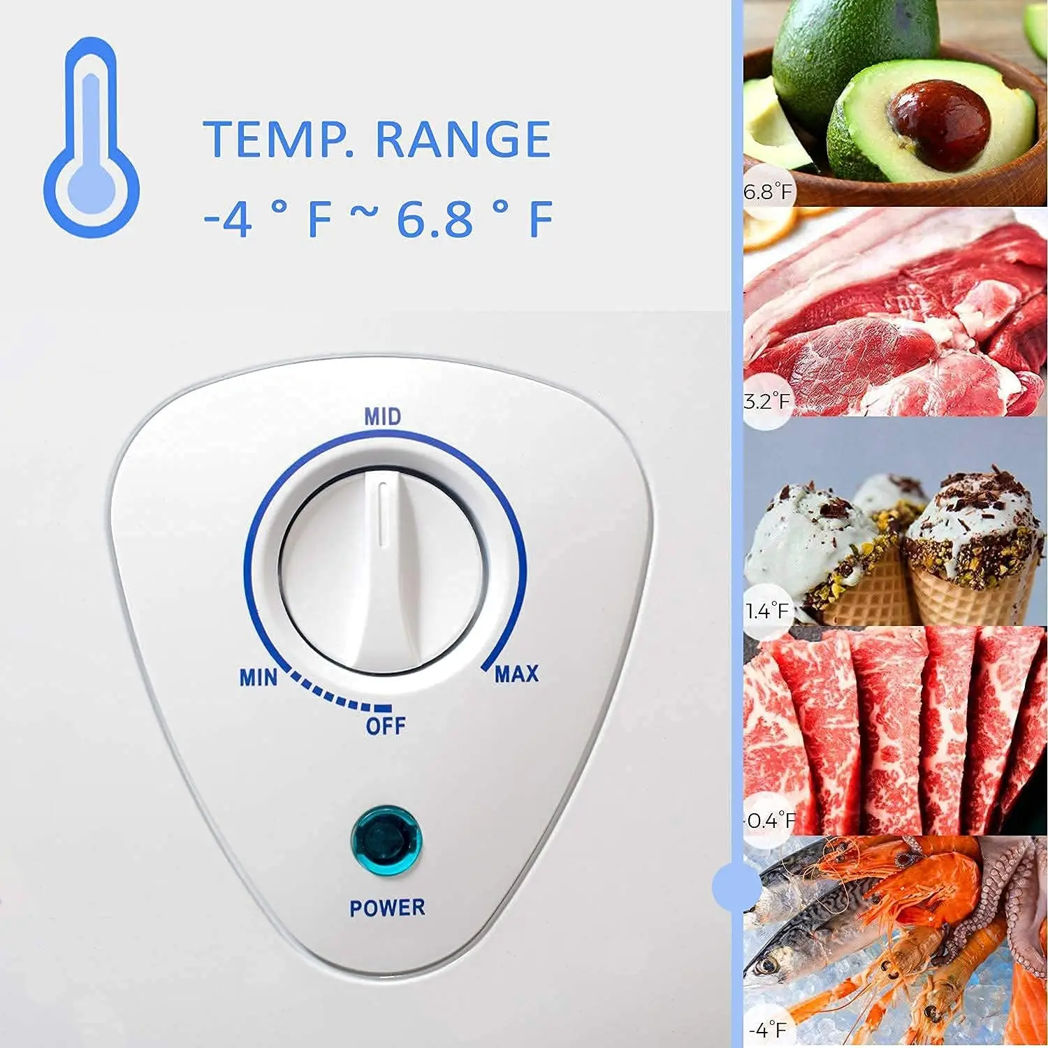 Freezer 5 Cu.Ft. Deep Freezer, Quiet Compact Freezer with Adjustable Thermostat Control and Removable Wire Basket, for Apa 3