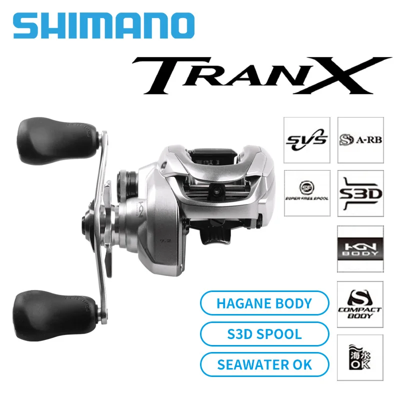 

NEW SHIMANO 2022 TRANX BaitCasting Fishing Reels Ball Bearings 3/1 GEAR HAGANE BODY S3D SPOOL SA-RB Saltwater Reel Fishing Wheel