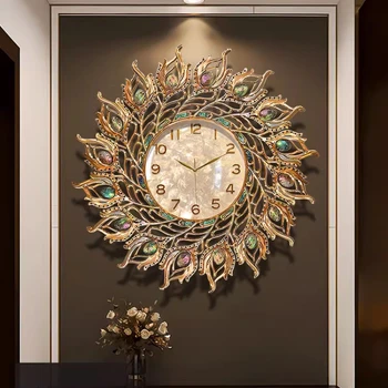 New Luxury Shell Wall Clock Natural Shell with Diamonds Design Home Decor Living Room Restaurant Wall Decoration Crafts Gift