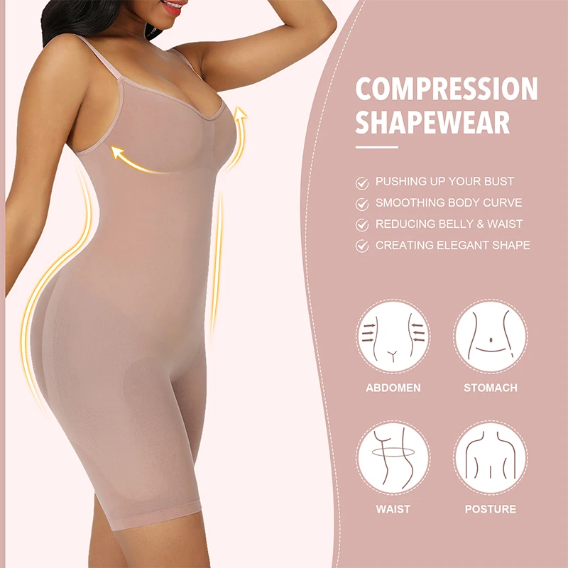 Body shaper bodysuit feminino, shapewear com copo, corpos de compressão,  bainha de barriga, cintura trainer, cueca emagrecedora redutora - AliExpress