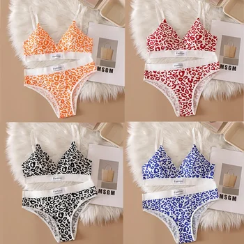 Women Seamless Bra Set Low Waist Panties Cotton 12