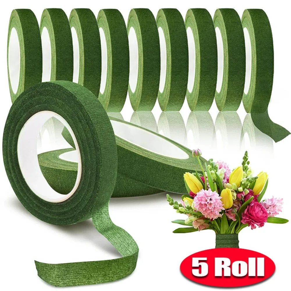 5/1 Roll Bouquet Floral Stem Tape Artificial Flower Self-Adhesive Wrapping Tape  Florist Green Tapes Wedding DIY Flower Supplies