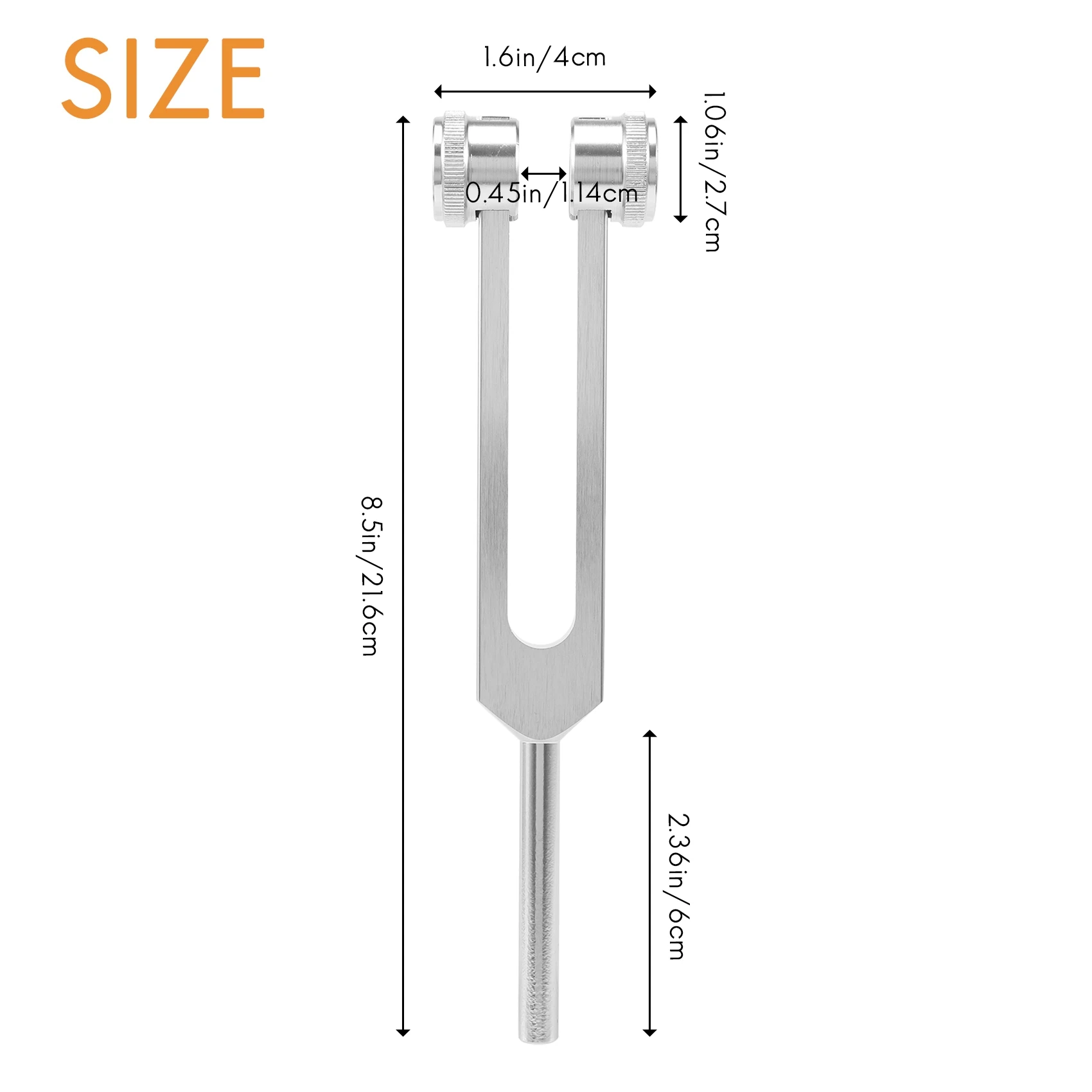 망치가 있는 알루미늄 합금 튜닝 포크, 256Hz 256C, 신경 시스템 테스트, 소리 치유 요법, 건강 관리