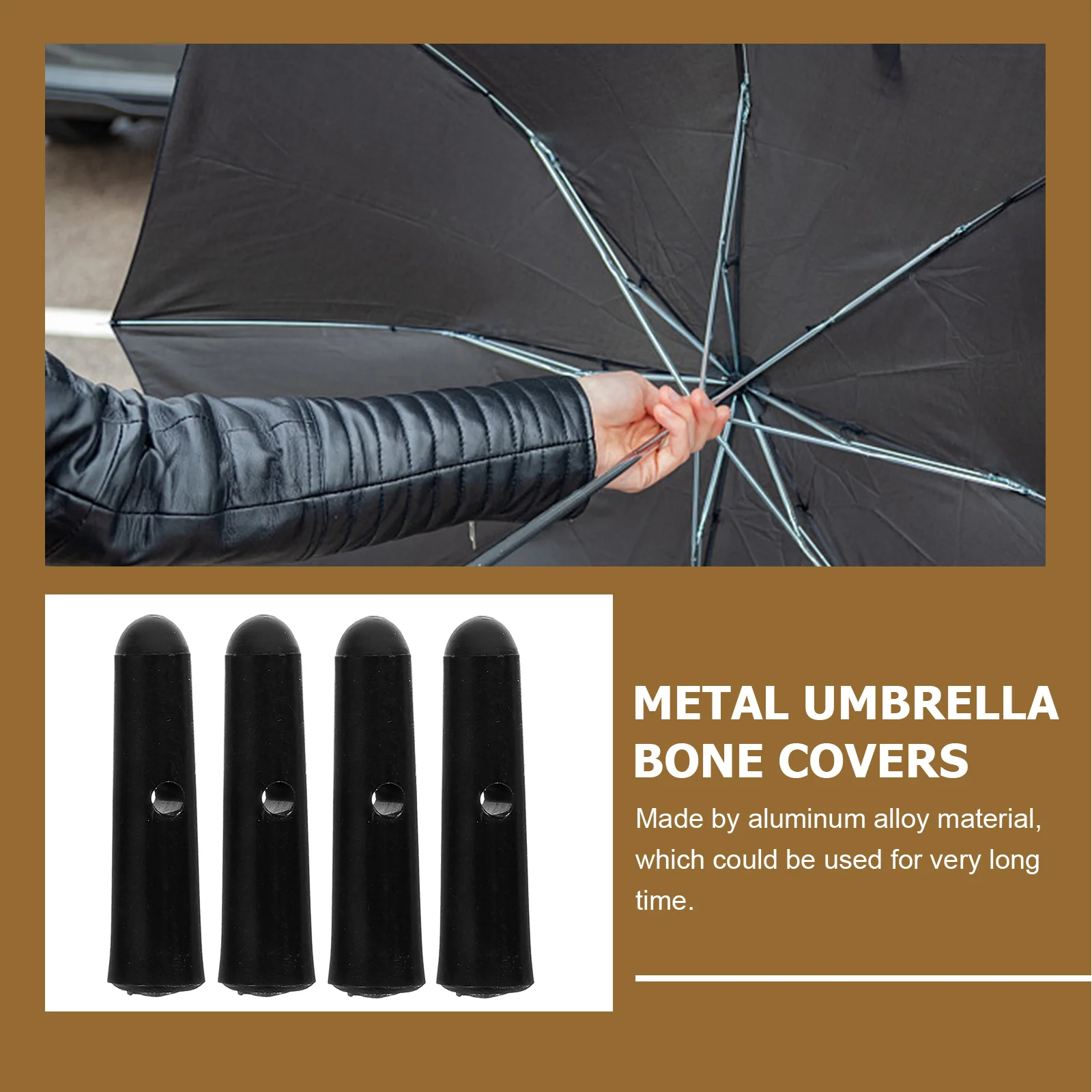 Outdoor Umbrella Accessories Umbrella Bone Covers 10 Pcs Umbrella Tail Beads Long Handle Repair Parts Accessories Bone Covers for Folding