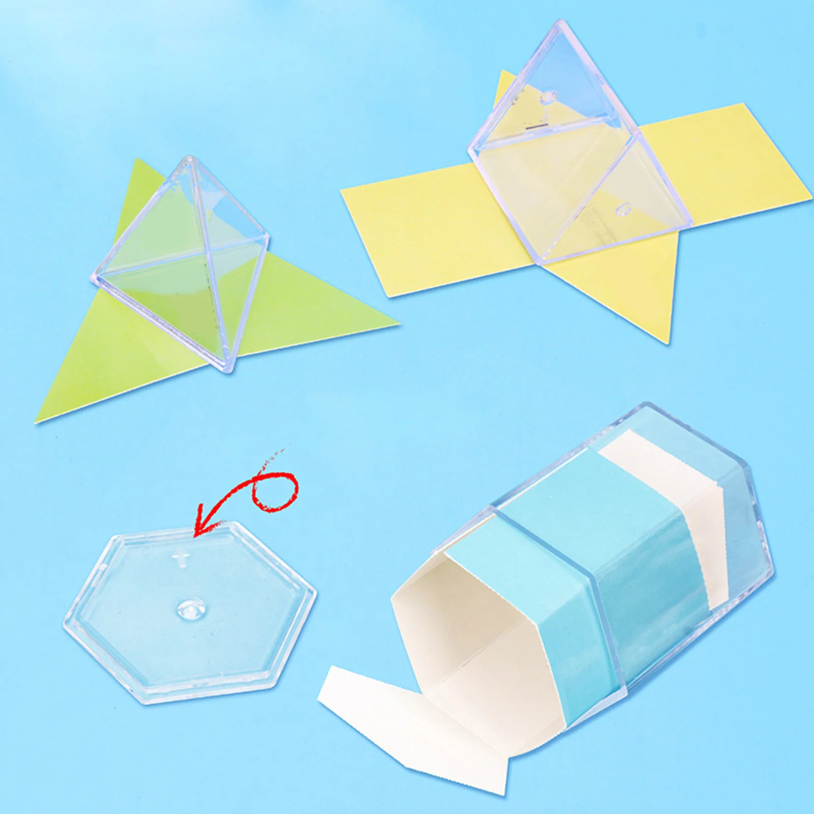 12x Geometric Shapes Montessori Teaching Aids Transparent 3D Geometric Solids Pattern Blocks for Preschool Home Kindergarten