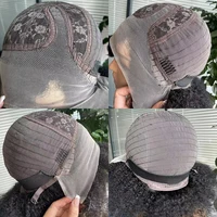 Perruque frontale en dentelle bouclée Bob cheveux humains Afro crépus bouclés 250 densité 13x4x2 T partie perruques en dentelle perruque courte Bob perruques de dentelle de cheveux humains 4