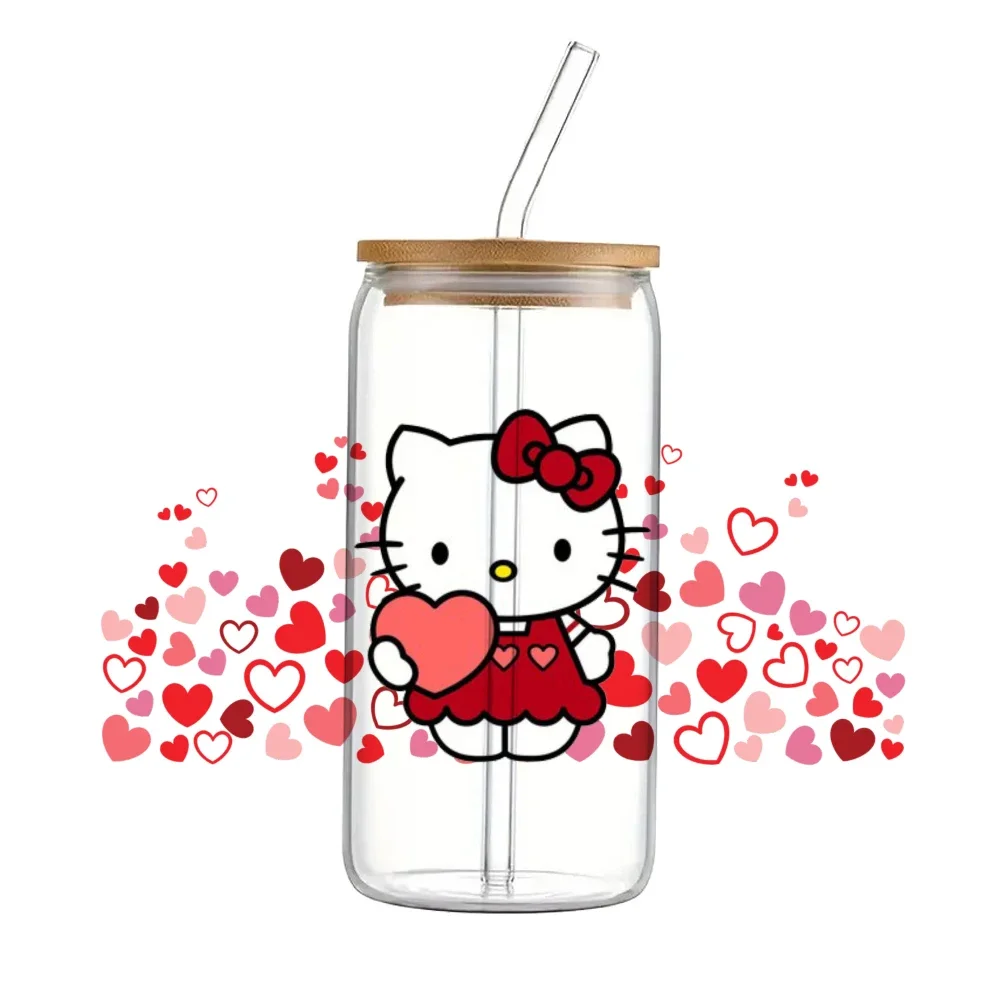 

Mini Valentine Hello Kitty UV DTF Sticker Romantic Love Sanrio Sticker Cups Wraps For 16oz Cups Decals