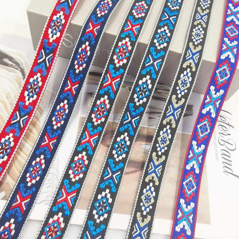 5 YARD 20mm 1 Inch Englishness Embroidery Jacquard Ribbon Trim Retro Fashion Design For Clothing Bags Straps Accessory