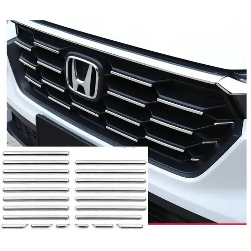 

Stainless Steel Front Center Gille Grills Cover Trim For Honda CRV CR-V 2023 2024 Stainless Racing Mesh Grill Molding Strips