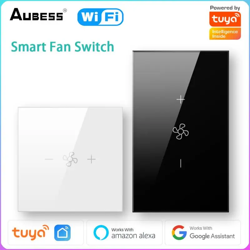 

Tuya Smart WiFi Fan Switch EU/US Ceiling Fan Switches Smartlife App Remote Speed Regulation Control Works With Alexa Google Home