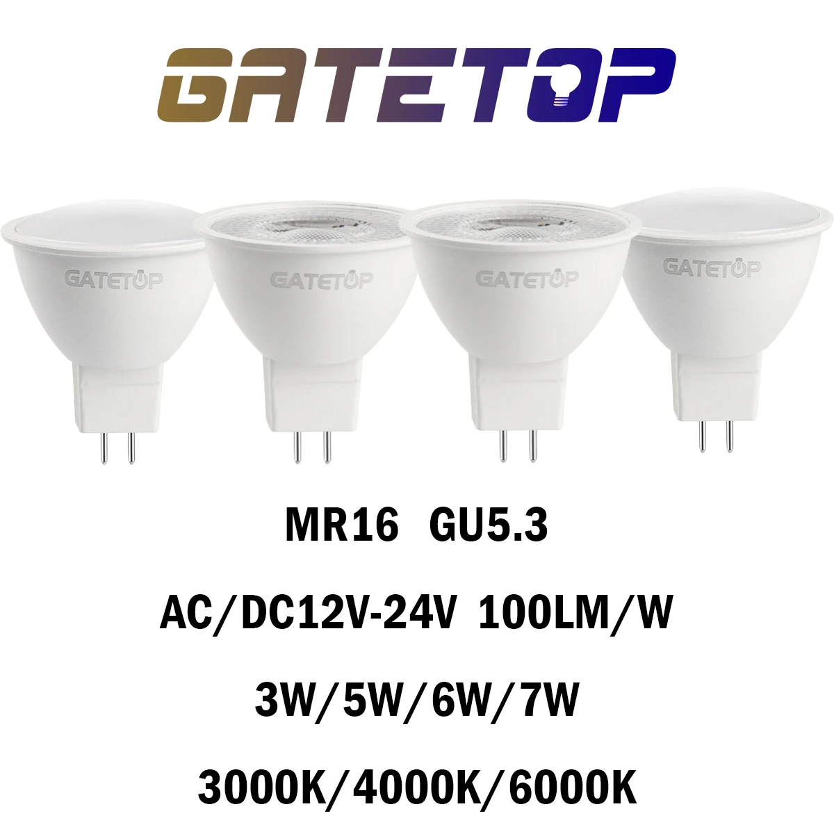 

5-20PCS MR16 LED Spotlight GU5.3 Low Voltage AC/DC12-24V 3W 5W 6W 7W 120/38Degree No Flicker High Lumen for Interiors