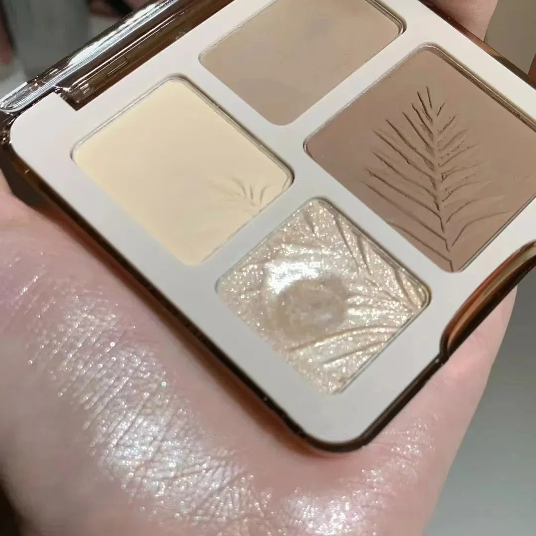 Matte Highlighter Bronzers Palette 4 Colors Long-Lasting Face Shading Contouring Grooming Powder Makeup face powder face highlighter face bronzer makeup palette contour palette