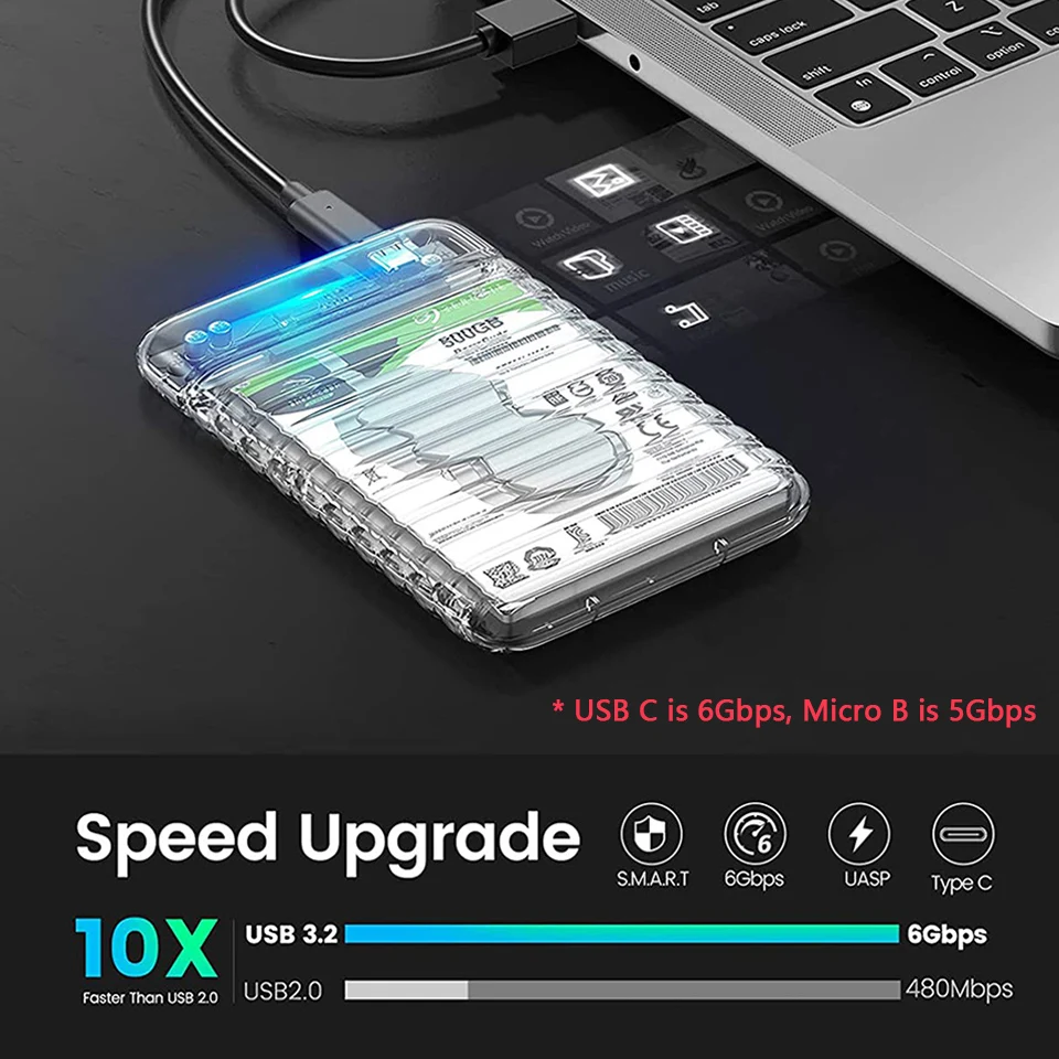ORICO 2.5" SATA SSD External Enclosure USB 3.0 For PC Laptop