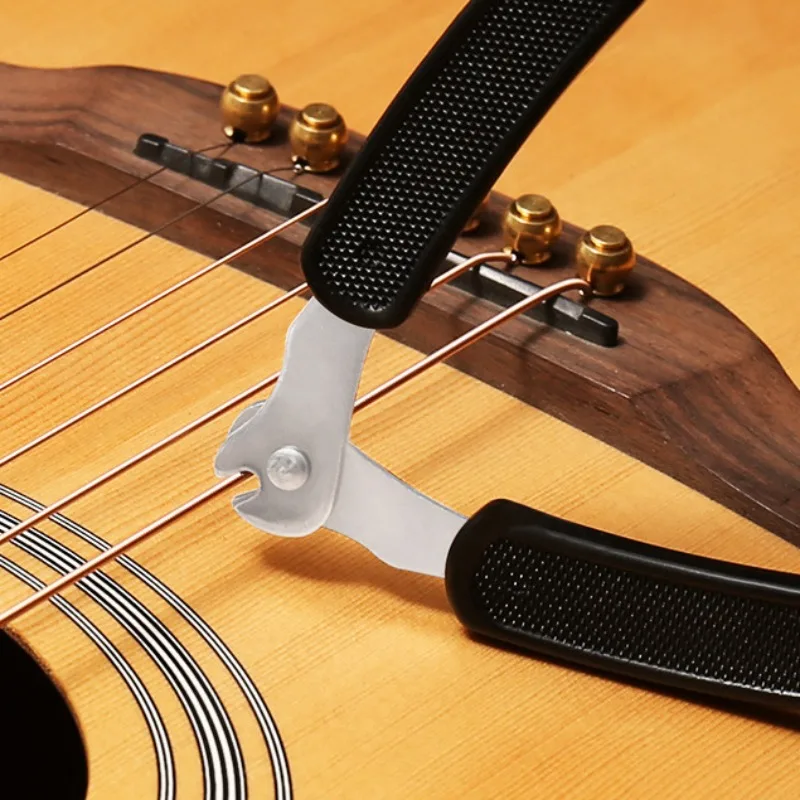 Guitar String Winder String Cutter Bridge Pin Puller 3 IN 1String Peg Winder Guitar Repair Tool Black