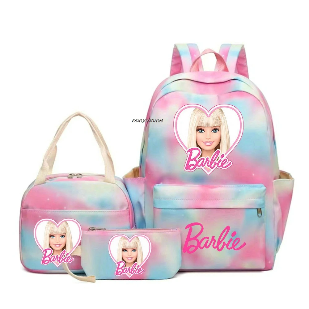 Amazon Pink Barbie School Bag Shop Barbie 5-Piece Printed Trolley