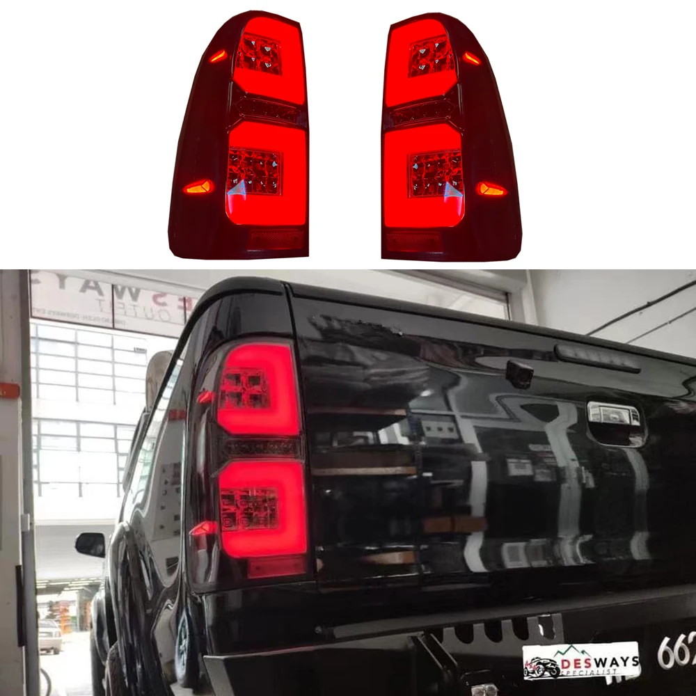 

2005-2014 модифицированный светодиодный автомобильный задсветильник для Toyota Hilux Vigo SR5 MK7, Автомобильный задний фонарь DRL, сигнал поворота, аксессуары для задсветильник хода