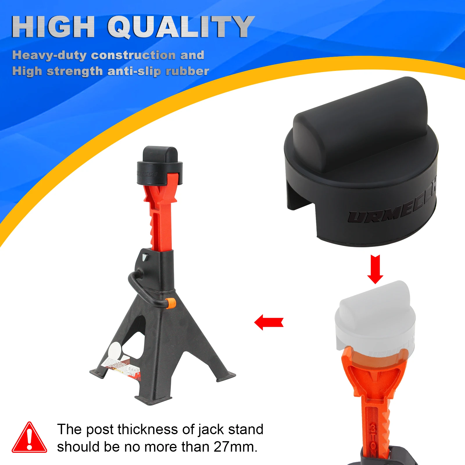 URMECCH Car Axle Jack Stand Adapters For Audi A6 A7 R8 RS TT Rubber Jack Pad Lift Pucks Slotted Frame Rail Protector