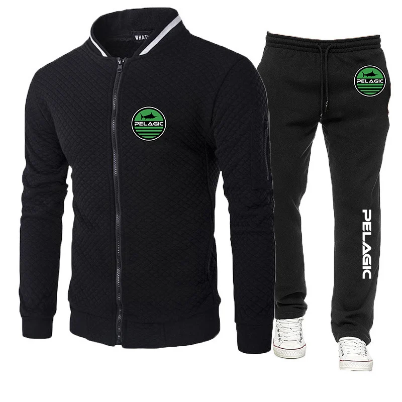 

2023 Pelagic Fishing Logo Men's New Spring And Autumn Tracksuit Round Neck Hooded Sweatshirt+Pant Pullover Hoodie Sportwear Suit