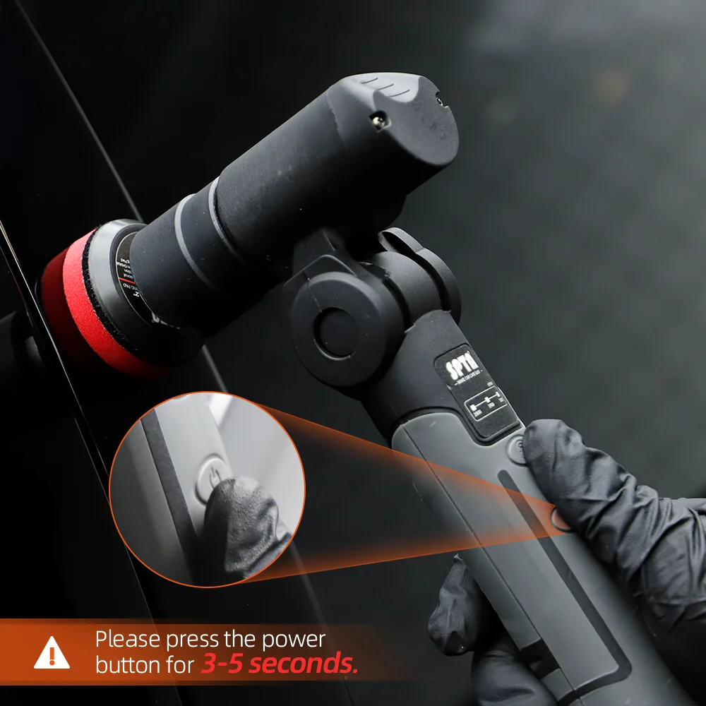 SPTA Cordless Mini Car Polisher 3.7V Micro Portable Scratches Killer Machine Rotary Dual Action Rechargable Auto Detailing