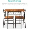 3-Piece Modern Dining Set, Space Saving Dinette for Kitchen, Dining Room, Small Space w/Steel Frame, Built-in Storage 3