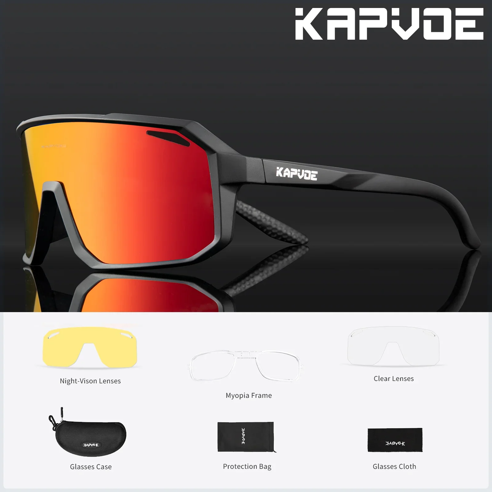 Kapvoe Cycling Glasses for Men Women Outdoor Sports Bicycle Sunglasses UV400 MTB Cycling Sunglasses Road Speed Bicycle Glasses