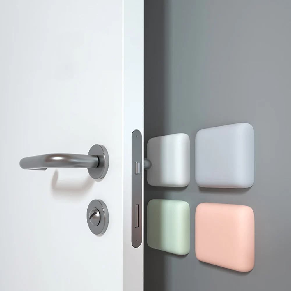 Silicone Door Stoppers Wall Protection Safety Shock Absorber Door Handle Bumpers Self Adhesive Round Square silicone door stoppers rubber door stoppers