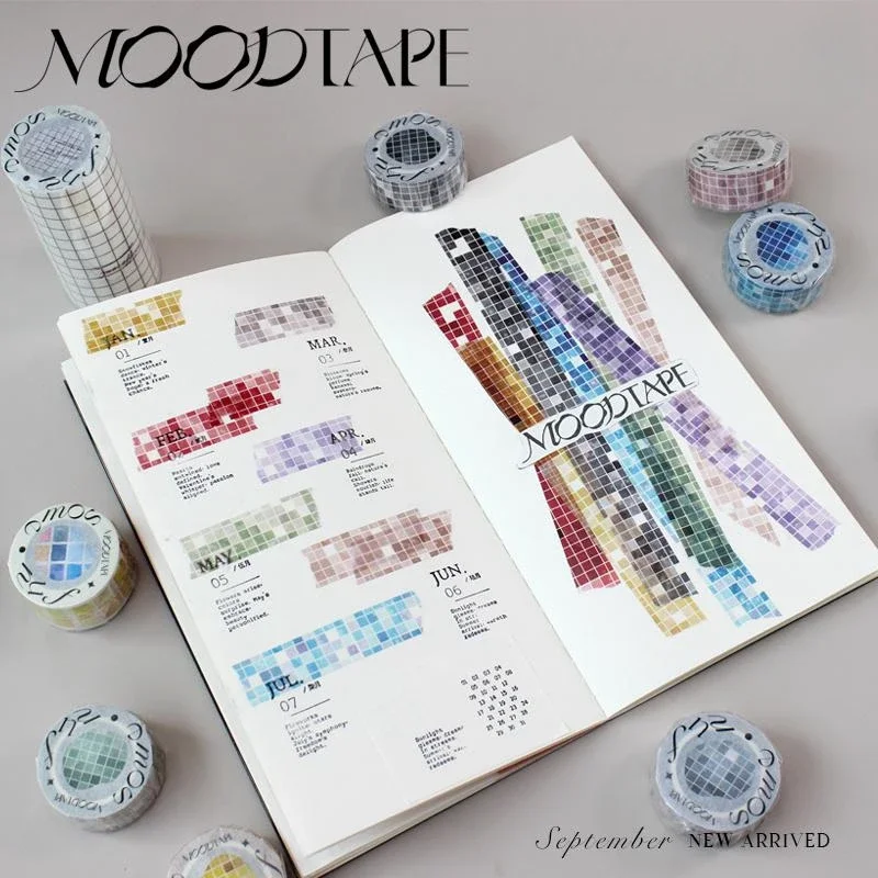 

Journaling Simple Grid Lattice Masking Tape 5meter Roll Japanese Washi Tape Decorative Stickers for Scrapbooking