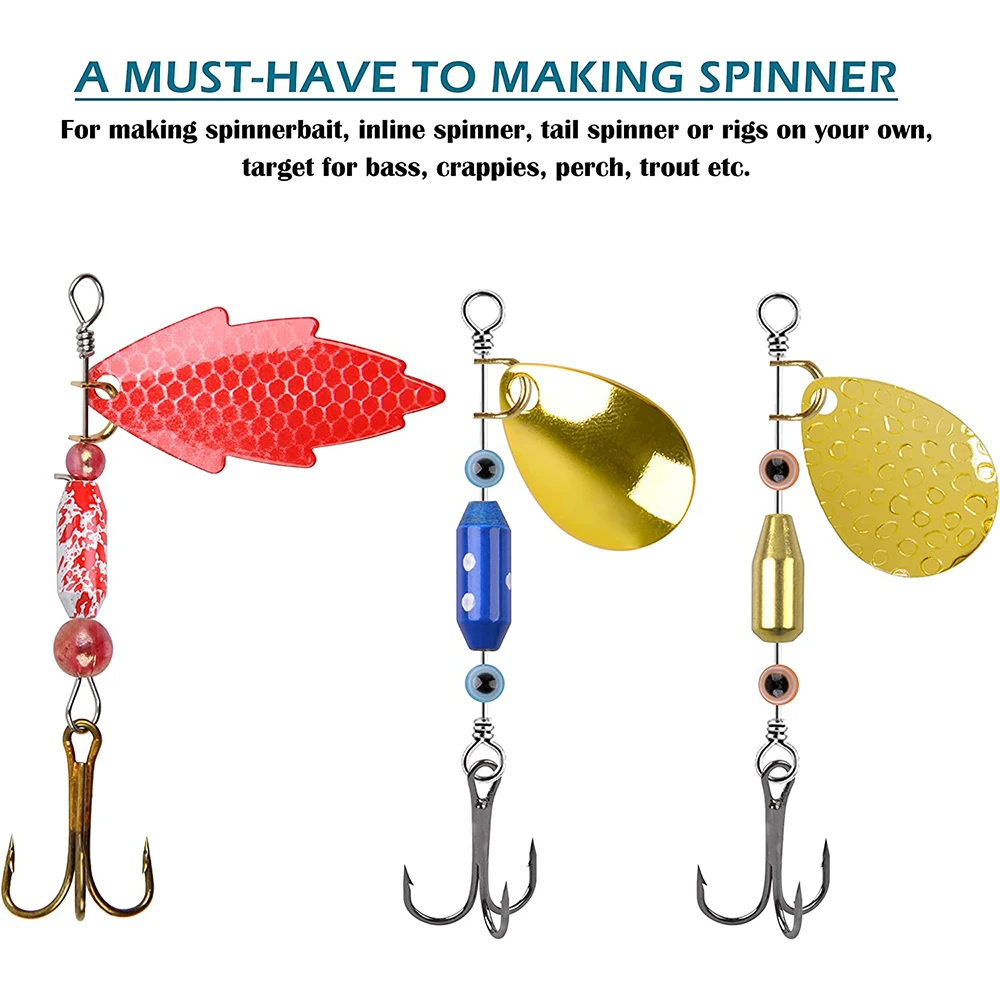 30Pcs/Box Brass Fishing Spinner Lure Bodies DIY Fishing Sinker