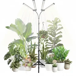 Full Spectrum LED Grow Light with Adjustable Tripod and Timer Function - EU (4Heads)