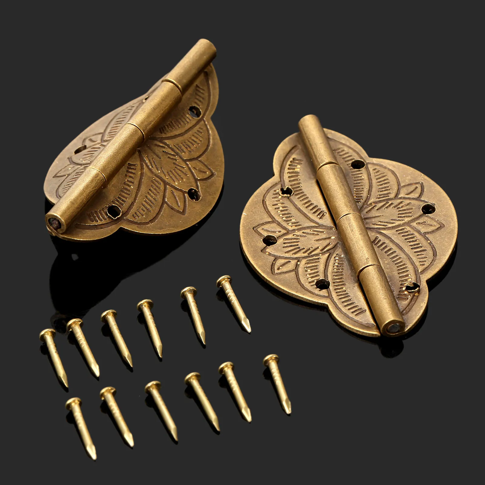 10 Pièces De Coffrets à Bijoux En Cuivre - Boîtes Rondes Avec Charnières Cachées - 17x5mm