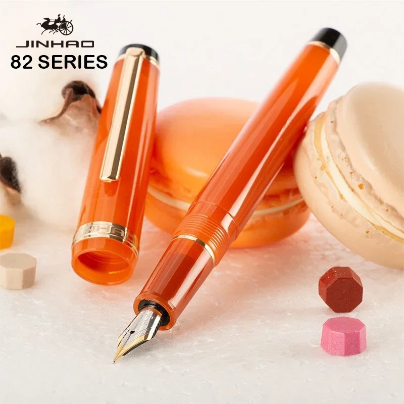 Jinhao 82 아크릴 잉크 펜, 골든 EF F 펜촉, 우아한 비즈니스 필기 펜, 사무실 학교 용품, PK 9019