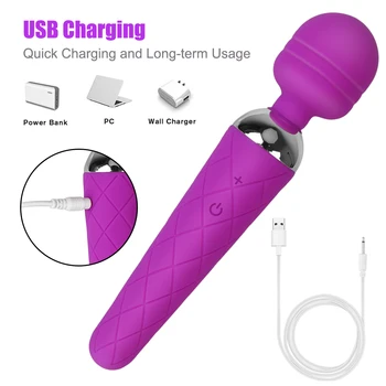 Sex Toys for Woman Clitoris Stimulator AV Vibrator Vibrating Dildo Erotic Powerful Magic Wand G Spot Massager Female Masturbator 4