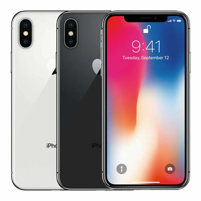 Original Apple iPhone X 64GB 256GB 3GB Face ID 12MP iPhone X Unlocked Celular Phone A Grade Refurbished Mobile Phone Like New