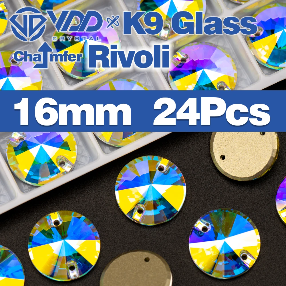 Premium K9 Glass Sew-On Rhinestones - Top Quality Crystal AB Flatback Stones for Clothing and Wedding Accessories