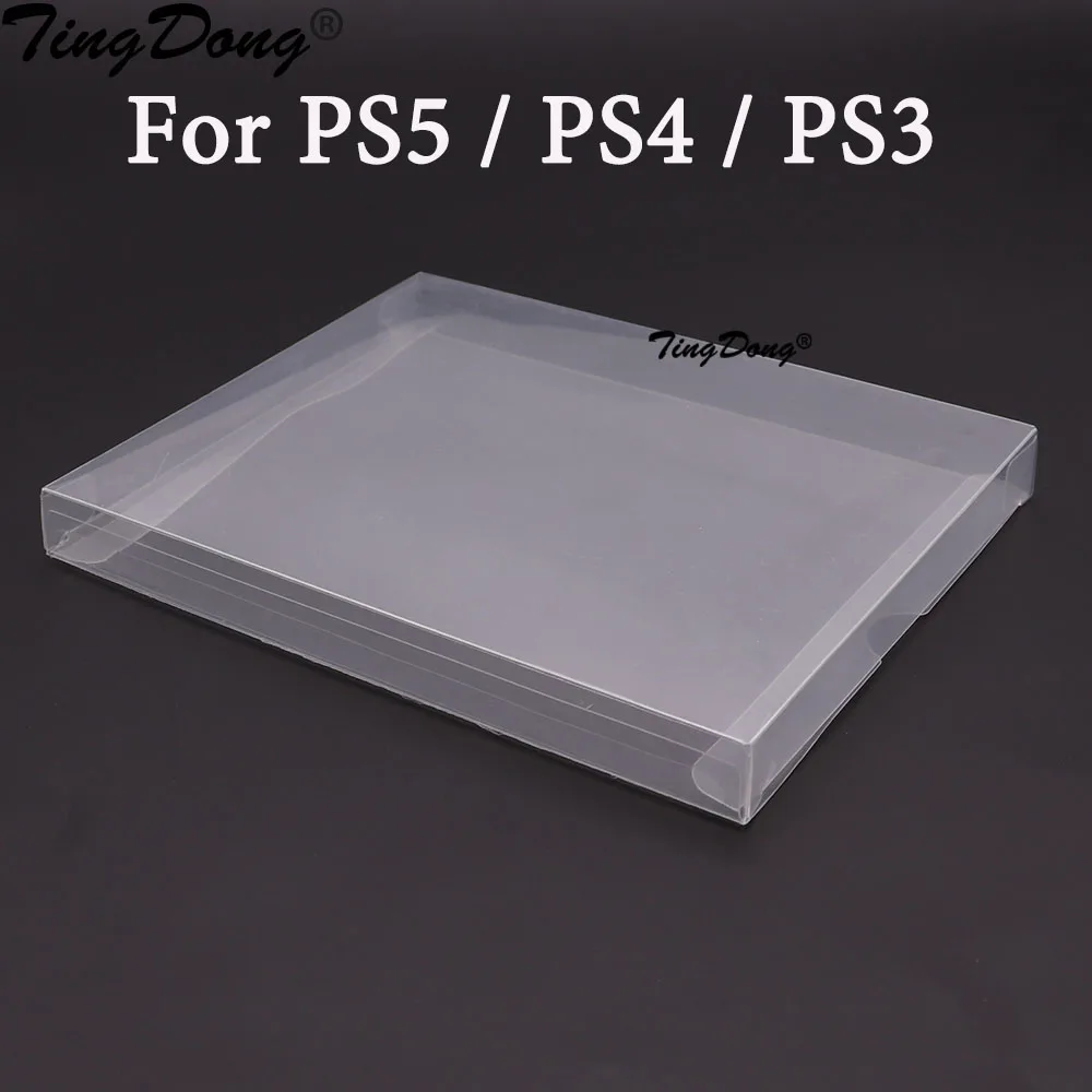 1pcs Clear transparent box cover For PS5 For PS4 For PS3  game card collection display storage PET protective box